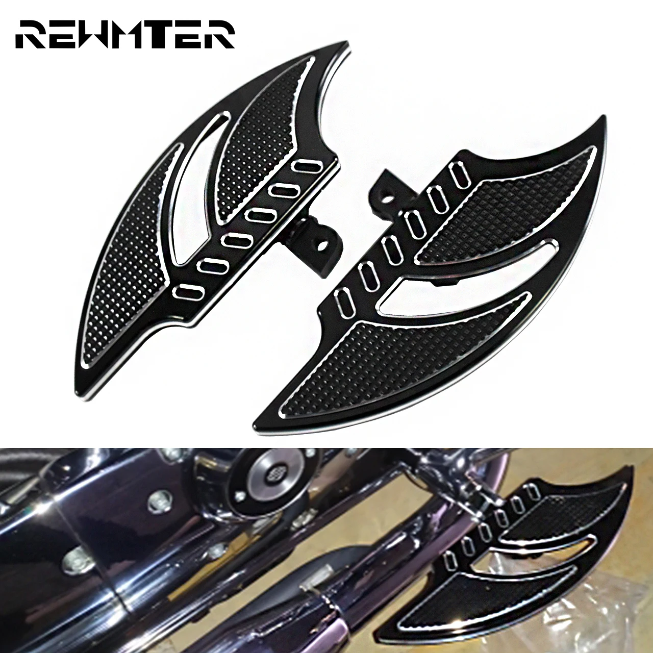 Мотоциклетные черные подножки напольные педали для Harley Touring Road King Electra Glide Dyna Sportster