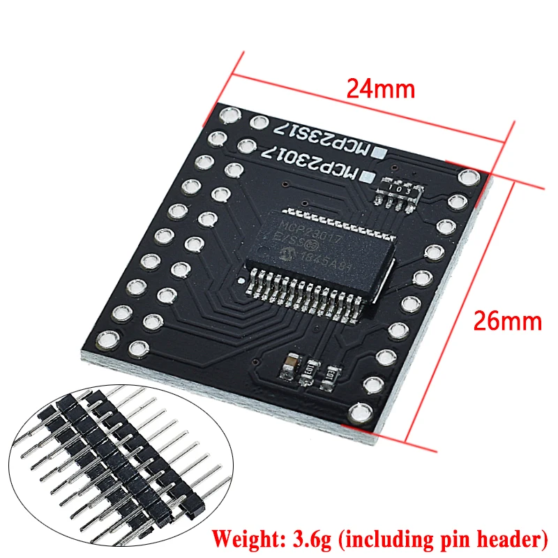 MCP23017 MCP23S17 IEC SPI 16bit I/O Модуль расширения, штыревая панель доска IIC к GIPO конвертер 25mA1 привод питания для Arduino C51