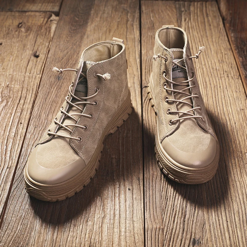 

High Quality Fashion Winter Men's Martin Boots Warm Working Boots Lace Up Men's Desert Boots Round Toe High Top Shoes