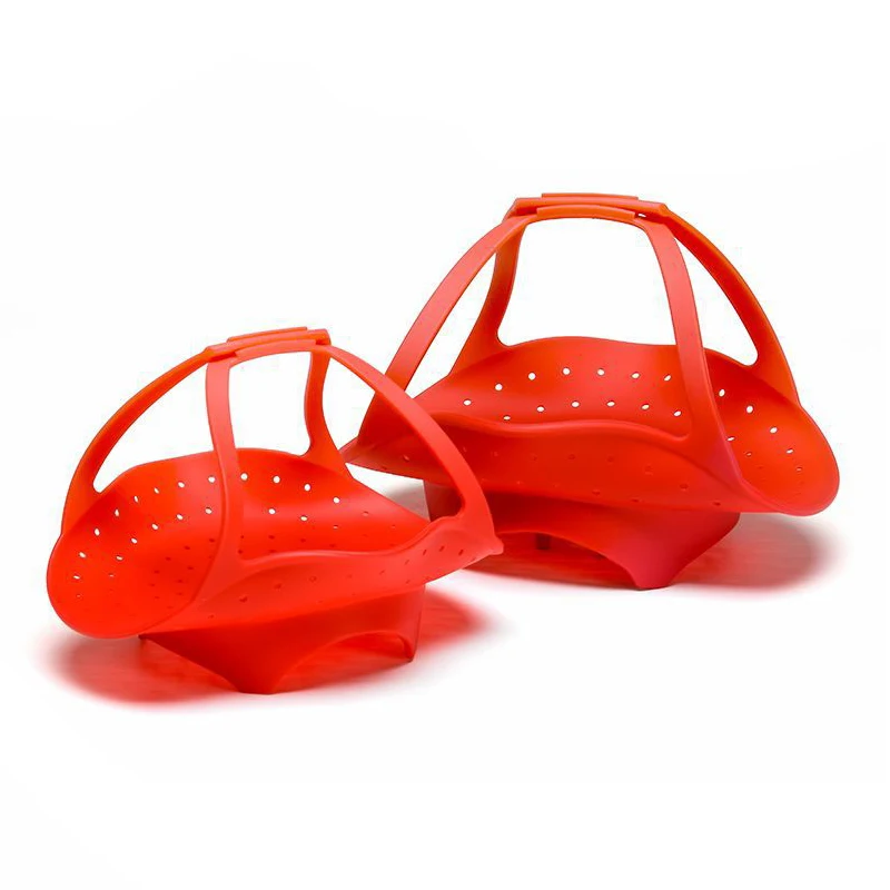 Пищевой силиконовый антипригарный безопасный Пароварка Корзина мгновенный горшок корзина ситечко W/длинная ручка для безопасного удаления