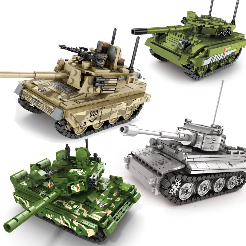 468 + шт. Tiger M1A2 тяжелый танк для мальчиков собранный военный строительный блок