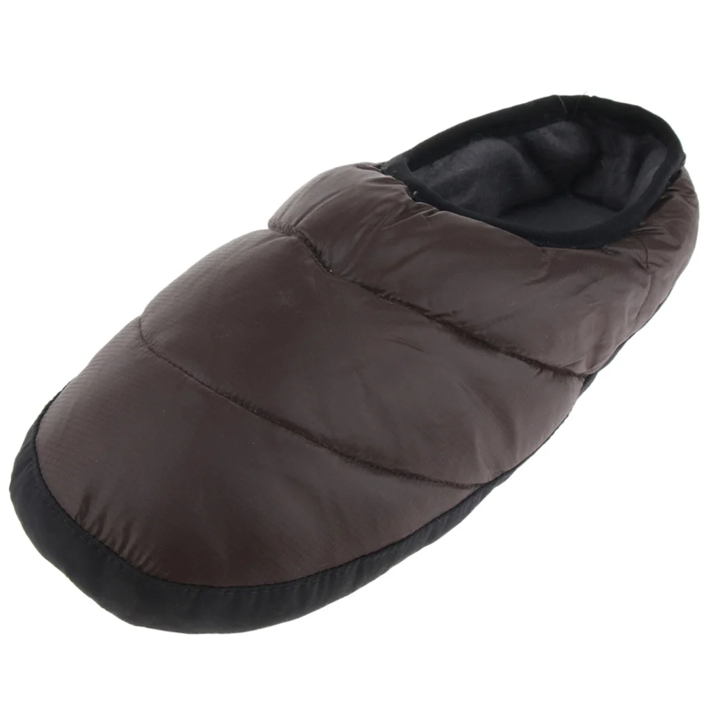 Slip on Duck Down Camping Slipper Unisex Winter Warm Non-slip Home Booties Waterproof Down Slipper