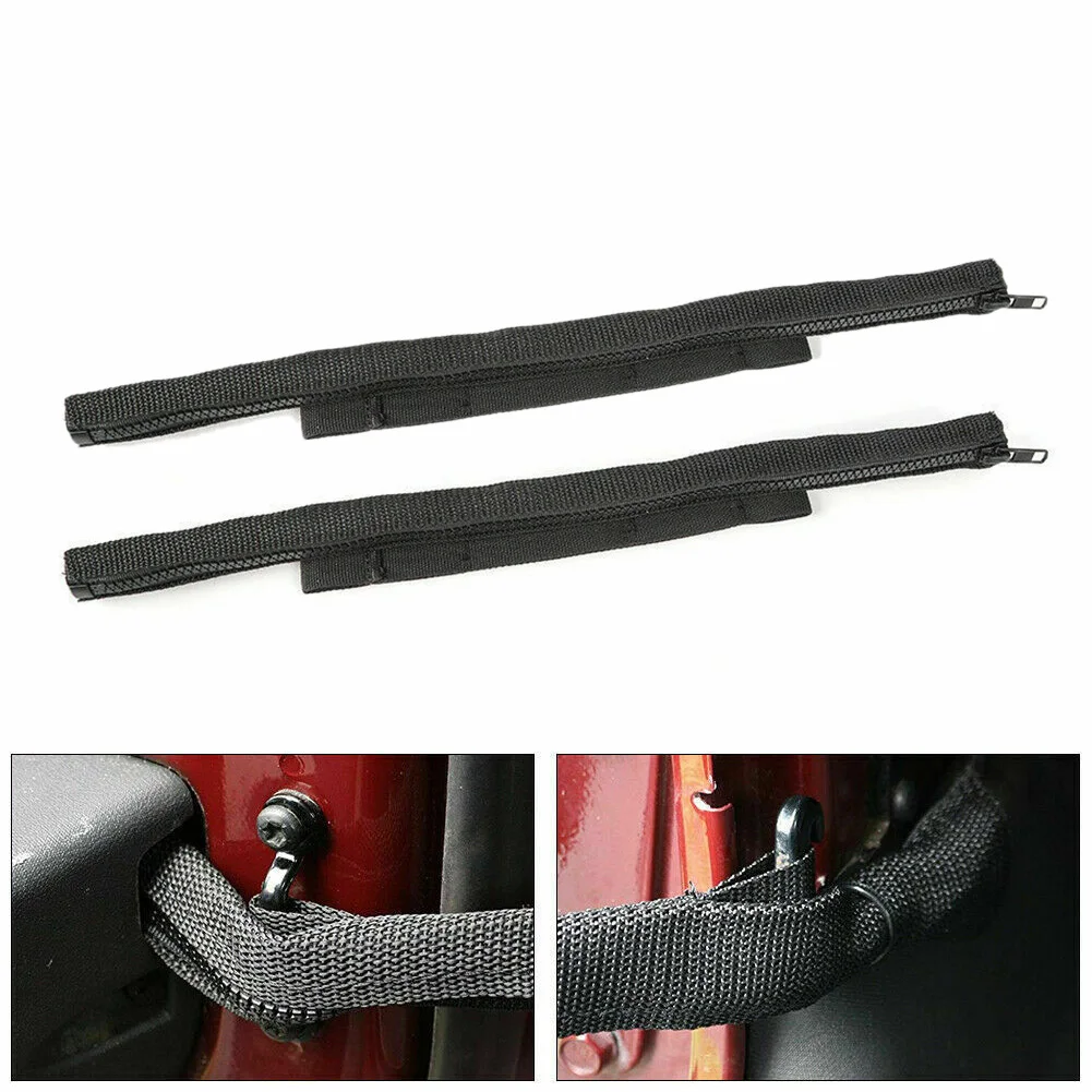 Door Limiting Straps 2pcs Black Door Limiting Straps Wire Protecting Harness For Jeep Wrangler JK 2007-17 Modification Parts Protecting Harness