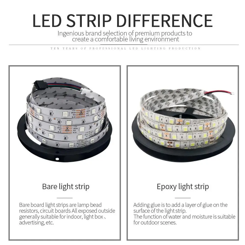 WIFI 24 Keys 10M 3528 RGB Strip Light TV Backlight LED Party Multi Color Waterproof Night Lamp LED Strip Tape Remote Control