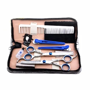 

Hair Scissors Set 6 Inch Cutting Thinning Styling Tool Salon Hairdressing Shears Regular Flat Teeth Blade 58HRC 2018 Selling