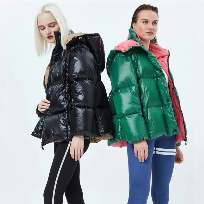 

Female Down Garments 2019 New Winter Korean Version Loose Bright Face Thickened Small White Duck Down Short Style