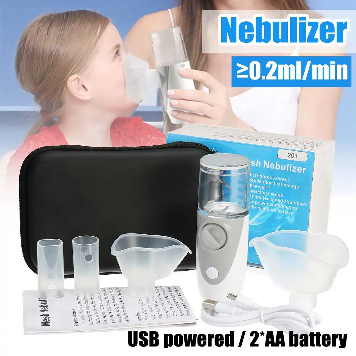 

Portable Mini Handheld Facial Steamer Nebuliser Steaming Skin Care Atomizer Respirator Humidifier Adult Kid Inhaler Nebulizer