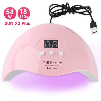 

54W Pink Cute UV LED Nail Lamp for Manicure Nail Dry Curing all Gels Sun Light Timer 30/60/90s UV Lamp Machine Tools GLSUNX3Plus