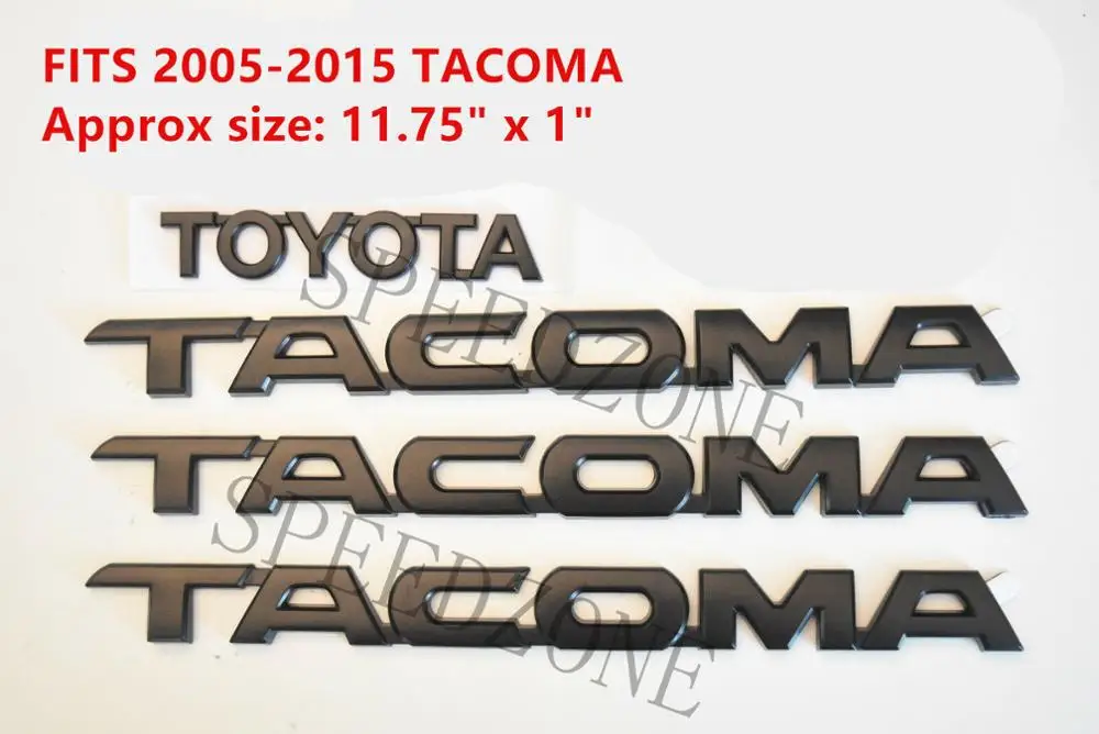 4 x для Tacoma матовая черная бирка дверь крыло эмблема наклейка значок табличка |