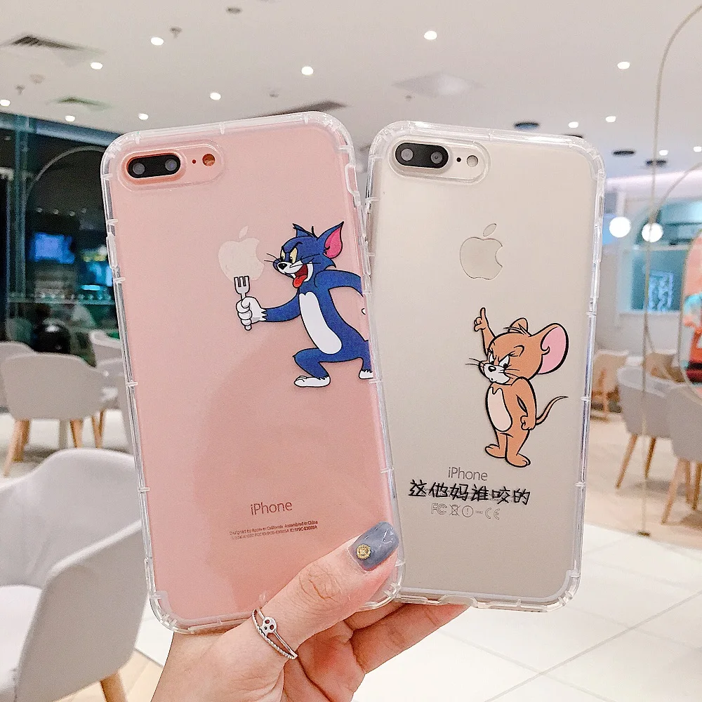 

Who bit my apple phone case For iphone 7 case For iphone 11 Pro Max For iphone X Xr Xs Max 6 6s 7 8Plus Soft case Tom and Jerry