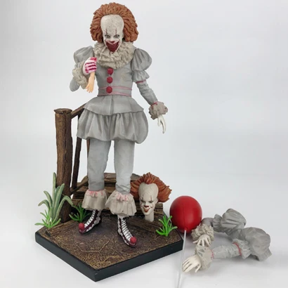 Люкс Стивен Кинг это Pennywise Джокер фигурка воздушный шар кровавый сменный подвижный ПВХ фигурка игрушки коллекции - Цвет: no color box