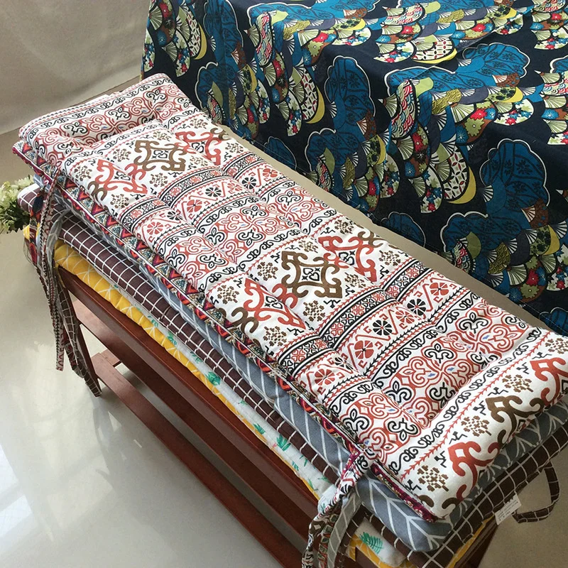 Garden Bench Cushion With Fixed Straps, 2 Or 3-seater Recliner Cushion Indoor And Outdoor, 2 Cm Thick And Washable