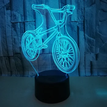 

3D LED Bedside Bmx Night Light Bicycle Shape USB Table Lamp 7 Color Change Bike Home Decor Bedroom Sleep Lighting Fixture Gifts
