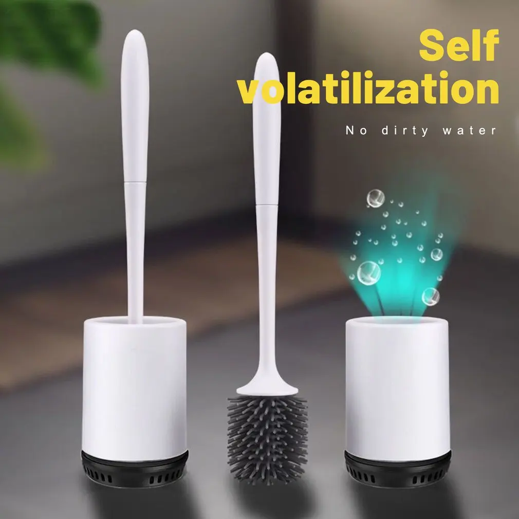 

Hot Newest Toilet Brush With Holder Toilet Bowl Cleaning Brush Set Soft TPR Brush Cleaning Brush Tools For Household WC Bathroom