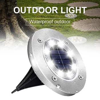 

4 Pcs Solar Power Buried Light Under Ground Lamps Waterproof Outdoor Way Garden Decking with 8 LED The Solar Pathway Lights