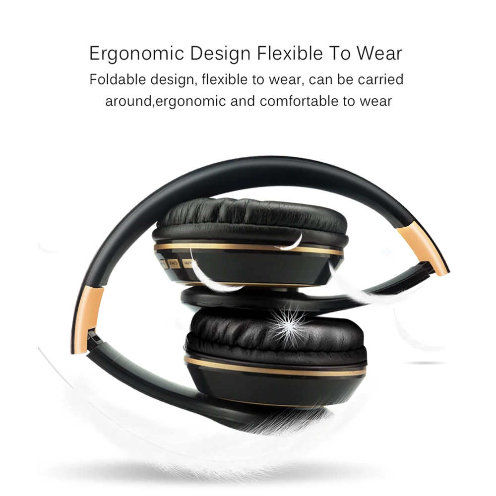 HIFI Stereo Earphones Bluetooth Headphone Music Headset FM And Support SD Card With Mic For Mobile XiaoMi Iphone Sumsamg Tablet