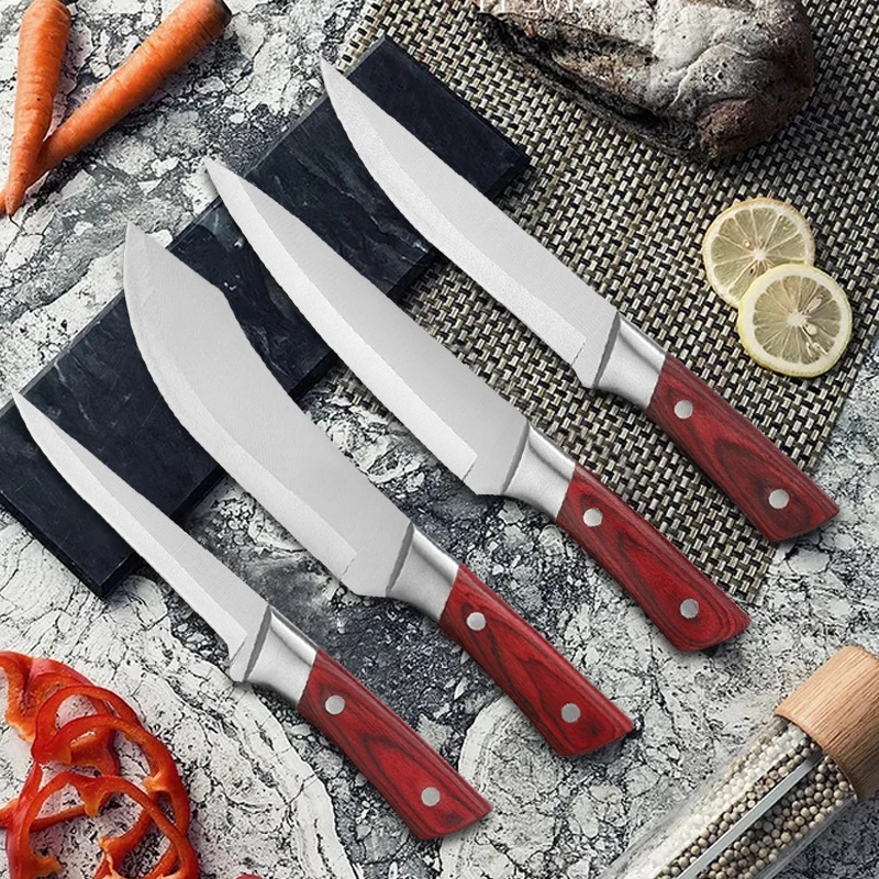 Sword & Crown Professional (Made in Germany) Butcher Knife Set of 7  Butcher Knife, 6 Boning Knife, 6 Skinning Knife and 5 Flexible Boning  Knife