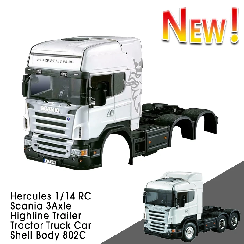 1/14 Hercules RC Scania 3 оси Highline трейлер тягач автомобиль Корпус кузова 2C RC автомобили