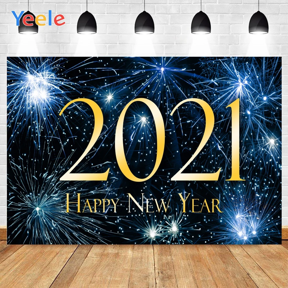 Yeele с новым годом 2021 и фейерверком фото фон Фотофон для студийной фотосъемки