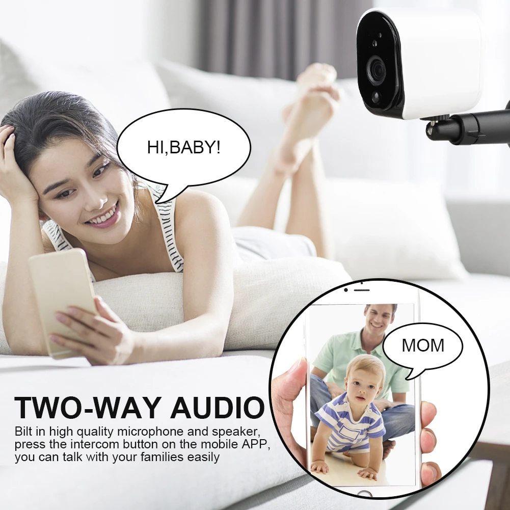 Baby Monitor IP Camera 960P 1080p Telecamera di Sorveglianza Senza Fili di Sicurezza Domestica Batt