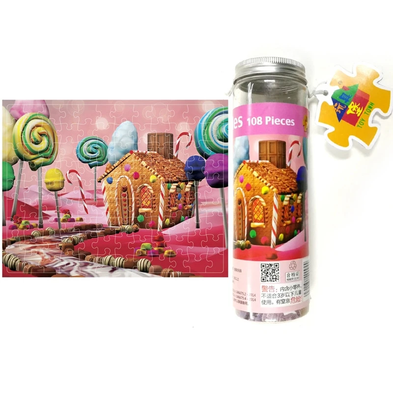 Test Tube Puzzle 3D Outdoor  Landscape Montessori Painting Paper Puzzles For Kids Educational Baby Toys Classic Gifts 108 Pieces