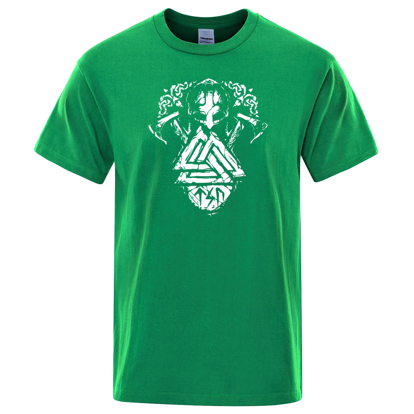Летняя Высококачественная Футболка с принтом с символикой викингов, Мужская футболка с принтом ТВ шоу викингов, мужские футболки с коротким рукавом из хлопка - Цвет: green 5