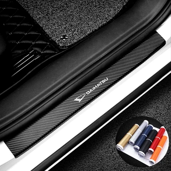 

For Daihatsu 4PCS Car Door Sill Scratch Guard Protector Stickers Carbon Fiber Threshold Decoration Decal Car Styling Accessories