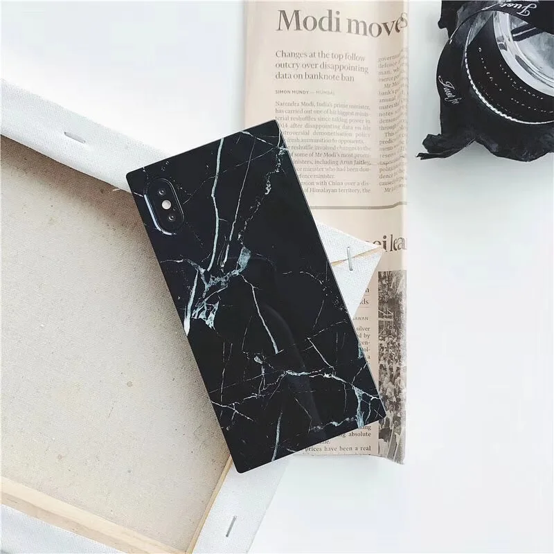 Мраморная текстура чехол для телефона для iPhone 11 Pro Max XR XsMax 6 7 8 Plus X модный гранитный камень мягкий IMD квадратный дизайн Fundas