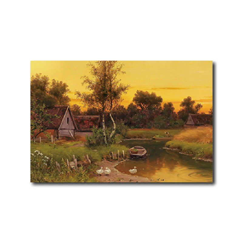 

Frameless The Hut and the duck Abstract Painting Diy Digital Painting By Numbers Modern Wall Art Picture For Home Wall Artwork