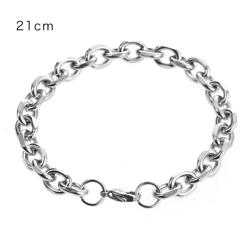 New Stainless Steel Chain Bracelets Round Silver Color 18cm\21cm\23cm Long Simple Bracelet For Women Men Jewelry Gifts 1 PC | Украшения и