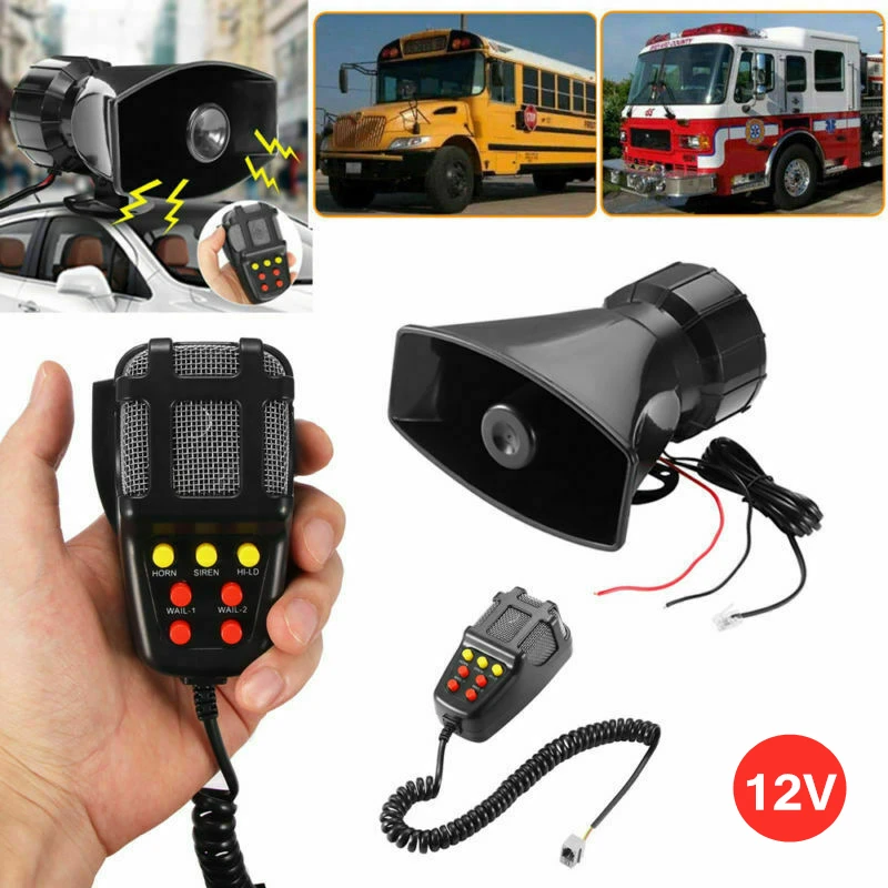 12V Car And Motorcycle Electronic Alarm Horn Siren PA Speaker System Security 100w Seven-Tone Microphone | Автомобили и мотоциклы