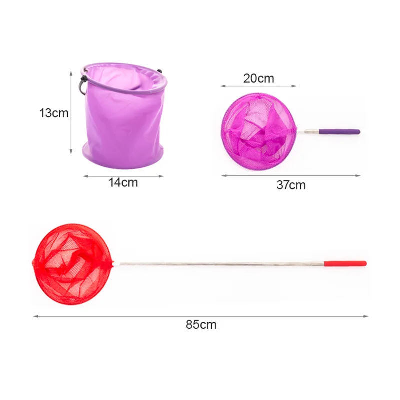 1pc Hot Sale Stainless Steel Telescopic Insect Catching Butterfly Net  Fishing Net Bag Tool