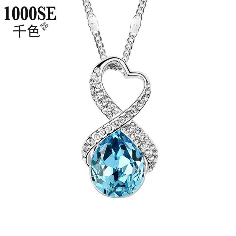 

1000SE Shih Element Austria Import Crystal Necklace Europe And America Retro Diamond Set Geometry Pendant Ornaments