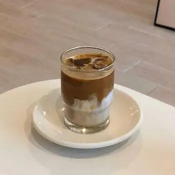 

2Pcs Ice American Coffee Glass Mug Home Heat-resistant Coffee Cup Juices Milk Glass Cup Bar Cocktail Glass Cafe Drinkware 225ml