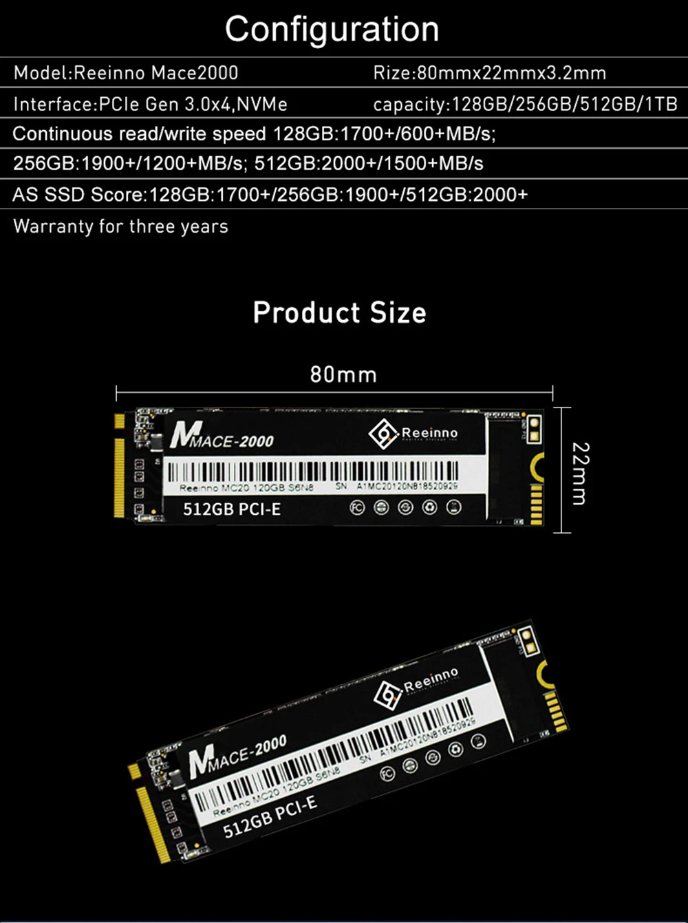 Reeinno Mace2000 240 ГБ 256 ГБ 480 ГБ SSD M.2 NVMe PCIe 2280 Flash 3D NAND 1,8 ГБ/сек. Суперскоростной твердотельный накопитель для настольного ноутбука