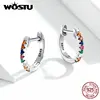 WOSTU 100% Real 925 Sterling Silver Colorful Zircon Earrings For Women Jewelry Making Colorful Life Earring Jewelry CQE721 ► Photo 3/6