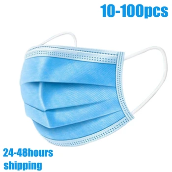 

Anti-Pollution 3 Layers Mask dust protection Masks Disposable Face Masks Elastic Ear Loop Disposable Dust Filter Safety Mask