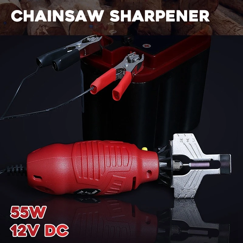 

12V Chainsaw Chain Sharpener Electric Mini Handheld Grinder Tool File Set Boring Milling Grind Machine Set Woodworking Diy Tools