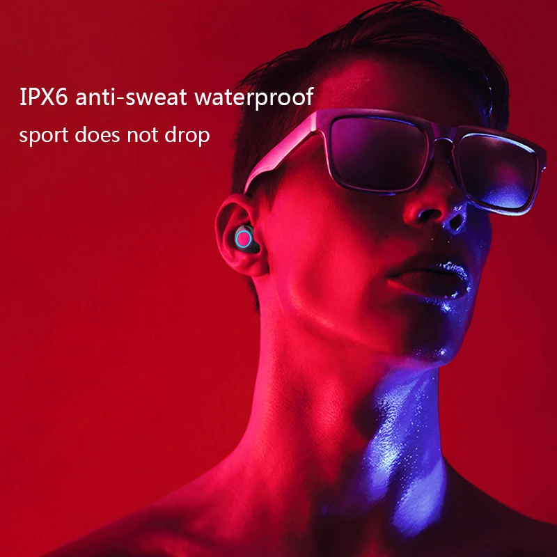 TWS Bluetooth Wireless Mic True Earphone 5 0 Touch Control Earbuds Waterproof Stereo Music Headset With microphone charging box