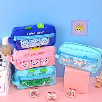 

Cute Canvas Pencil Pouch Student Stationery Korean Bag High Capacity Pencil Bag Pen Case School Supplies Pencil Case