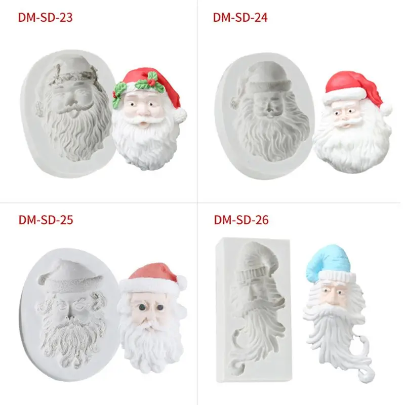 4 шт./компл. 3D Санта Клаус из силиконы штамповый торт шоколадный украшения набор инструментов для самостоятельного 634E