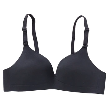 

Women Fashion Solid Color Smooth Thin Section Wire Free One-piece Seamless Gathered Bra