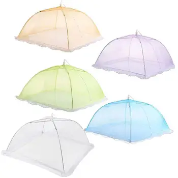 

Square Folding Removable Washable Gauze Food Cover Arge Mesh Screen to Protect Food Dome Cover