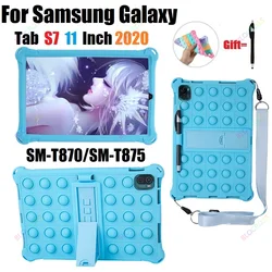Fidget brinquedo caso macio para samsung galaxy tab s7 tablet caso de corpo inteiro empurrar poppers proteção capa para SM T870/ SM T875 tablet