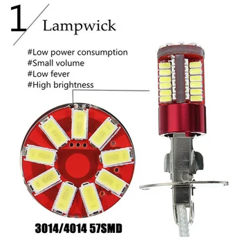 

Daytime Running Light LED Bulbs 4014 57-SMD 4014 Car Fog Light Lamp Bright