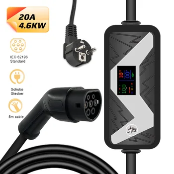 

IEC62196-2 Electric Vehicle Car Charger 10A 13A 16A 20A Adjustable Fast Charging EVSE type 2 for Charging Electric Cars Euro