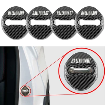 

Carbon fiber pattern Car Door Lock Protective Cover Case For Mitsubishi RalliArt Lancer 10 Ralli Art Auto Accessories