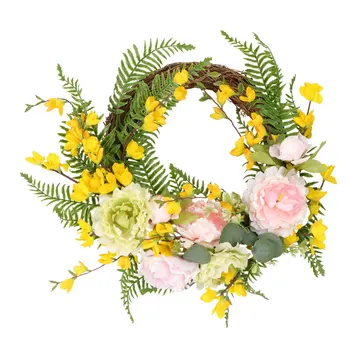 

1Pc Wall Hanging Decoration Spring Festival Lei Christmas Bow Wreath Artificial Garland for Home Party Wall