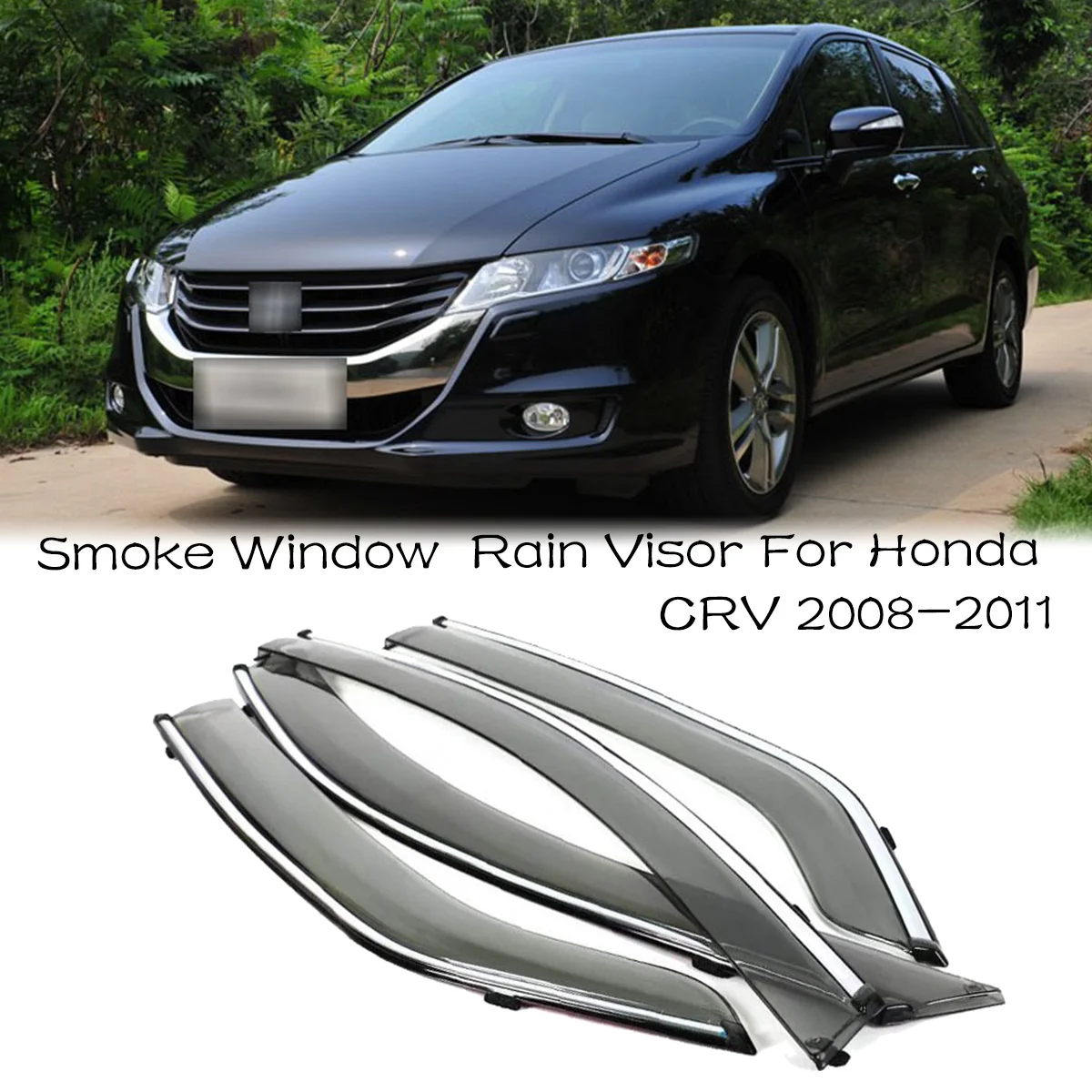4Pcs ใบมีด Windows Side Deflectors ประตู Sun Visor Shield สำหรับ Honda