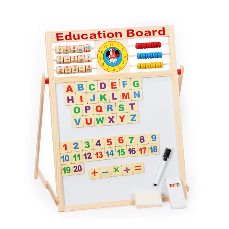 

Little Emperor Multi-functional Magnetic Drawing Board Magnetic Double-Sided Wooden Learning Blackboard Children'S Educational T